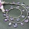 Beads, Pink Amethyst (natural), 8-13mm faceted Pear drops, A grade, Mohs hardness 7. Sold per 9-inch strand Pronounced AM-eth-ist, this lovely stone comes in two color variations of Purple and Pink. This gemstones belongs to quartz family. All strands are best quality and hand picked. 
